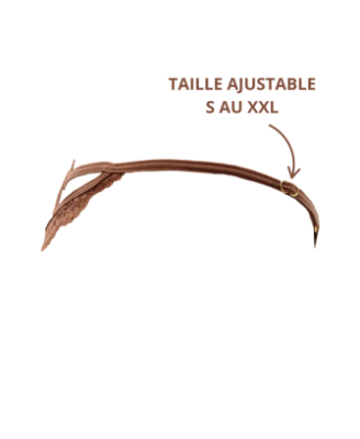 String taupe en dentelle avec bijou cœur doré 